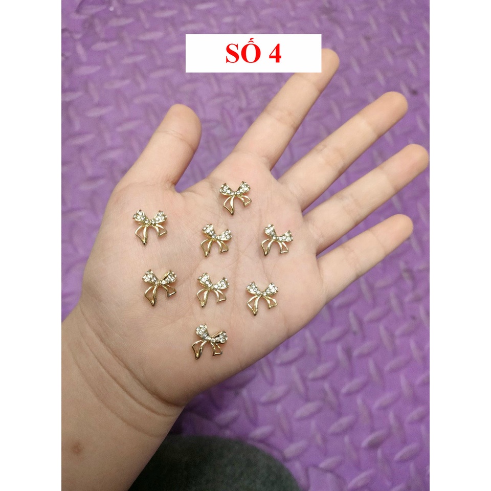 Charm nơ đá nail, Charm nail gắn móng cao cấp phụ kiện trang trí nail hottrend