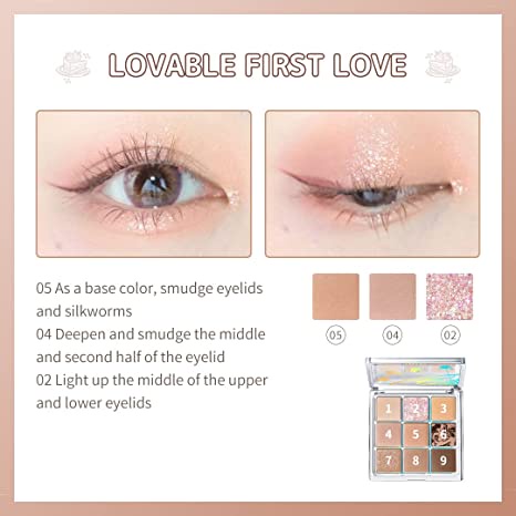 ZEESEA Bảng Phấn Mắt 9 Ô Nine Color Stunning Crystal Eyeshadow Almond Milk Tea