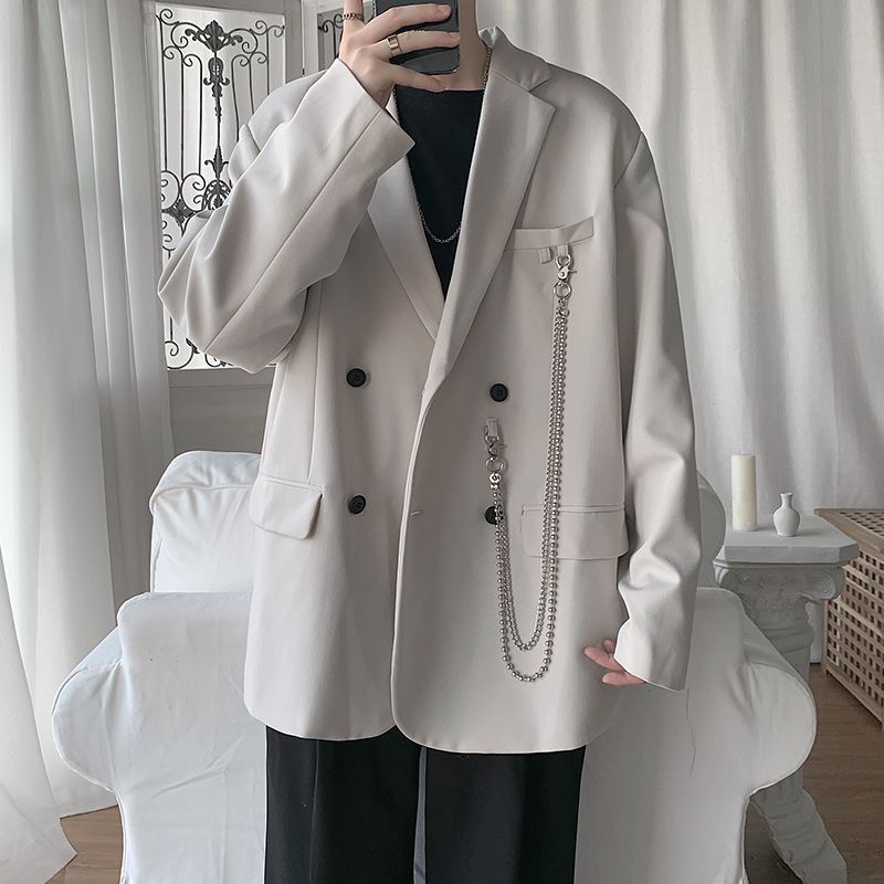 Sẵn Đen-L,(Hàng Đẹp)Ảnh thật 4 hình cuối-2W355.Áo blazer unisex nam nữ phong cách Harajuku Hàn Quốc