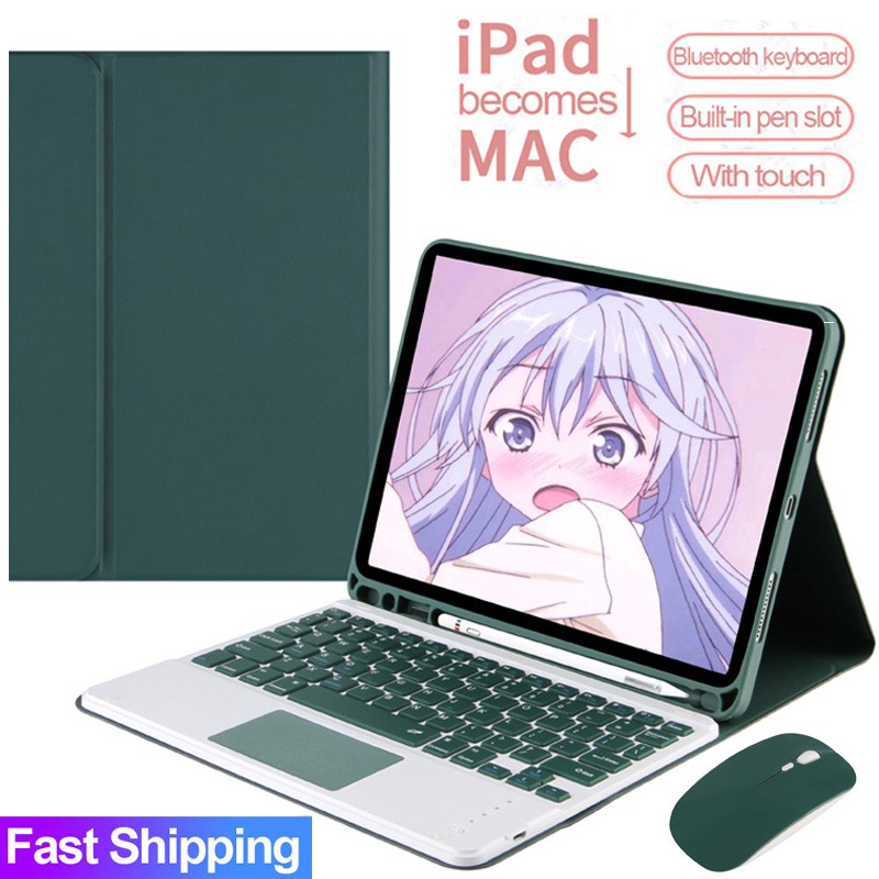Ốp Máy Tính Bảng Có Bàn Phím Bluetooth Cho IPad 9.7 10.2 Gen 5 6 7 8 9 Air 2 3 4 Pro 9.7 10.5 11 12.9 vỏ bọc