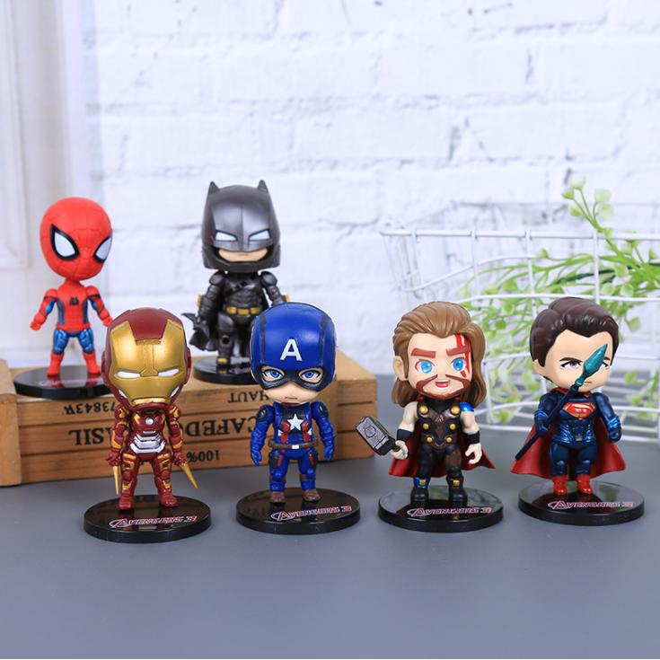 Bộ mô hình mini để bàn Marvel 6 nhân vật siêu anh hùng