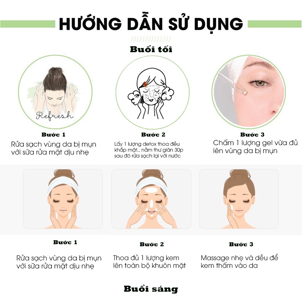 Bộ ngừa mụn da mặt Acosmetics gồm 1 kem ngừa mụn - thâm và 1 Nạ detox thải độc da, tặng nạ