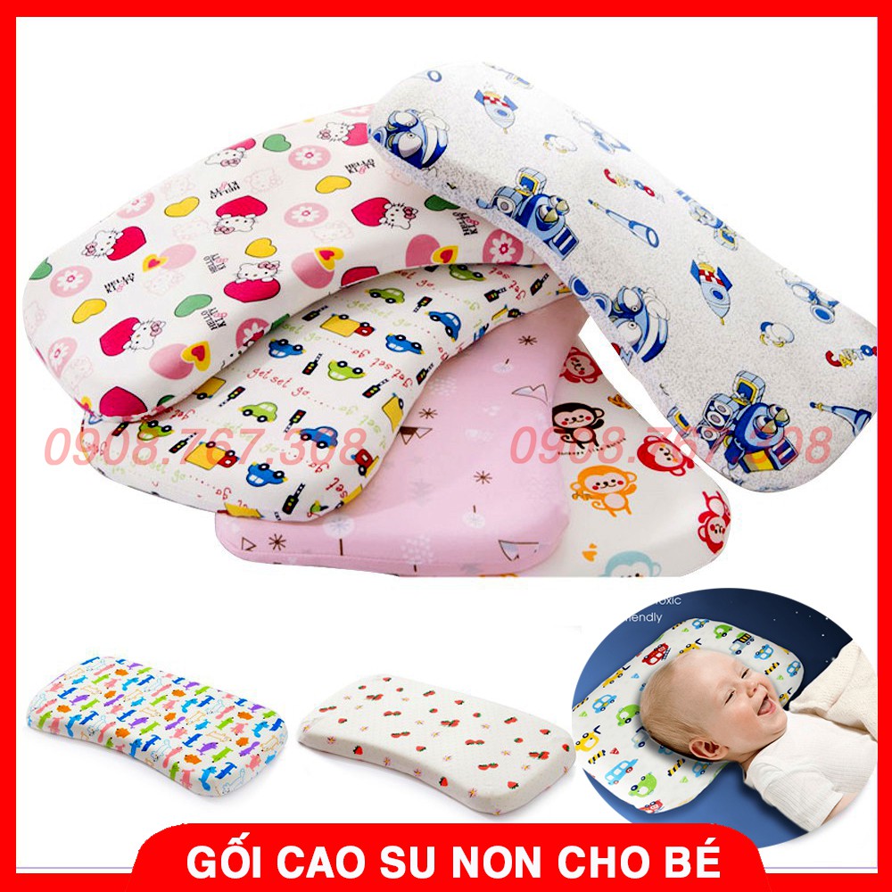 Gối Cao Su Non Cho Bé Sơ Sinh - Lõm Giữa (Họa Tiết Đa Dạng) - BTT00016