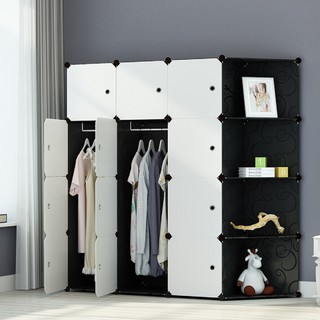 TỦ GHÉP 16 NGĂN - ĐEN 12N4X