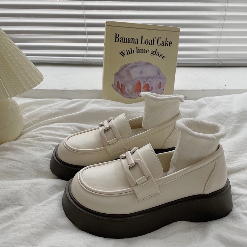 Giày oxford nữ độn đế cao,Giày da ulzzang nữ phong cách Hàn Quốc OX55