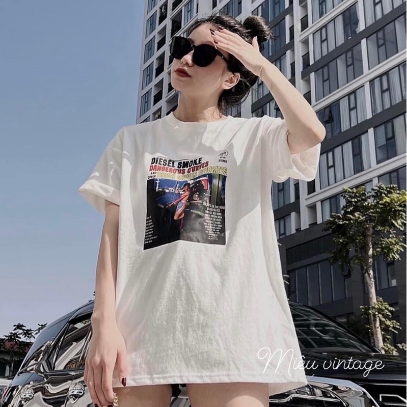 Áo thun unisex from rộng tay lỡ + Áo phông cổ tròn hoạ tiết mẫu mới hot mã 002
