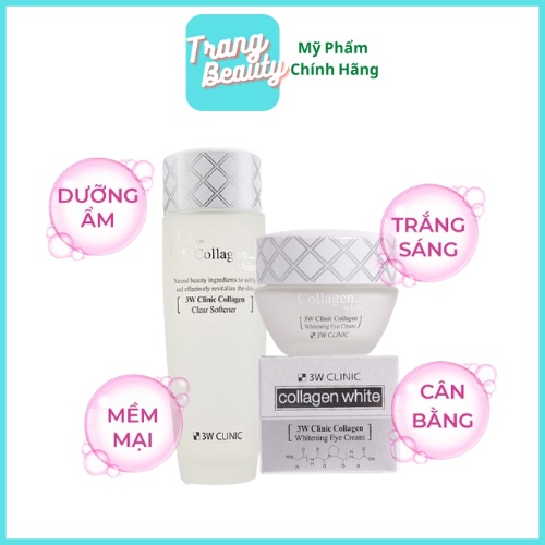 Bộ Dưỡng Trắng Da Chính Hãng Whitening Collagen 3W Clinic