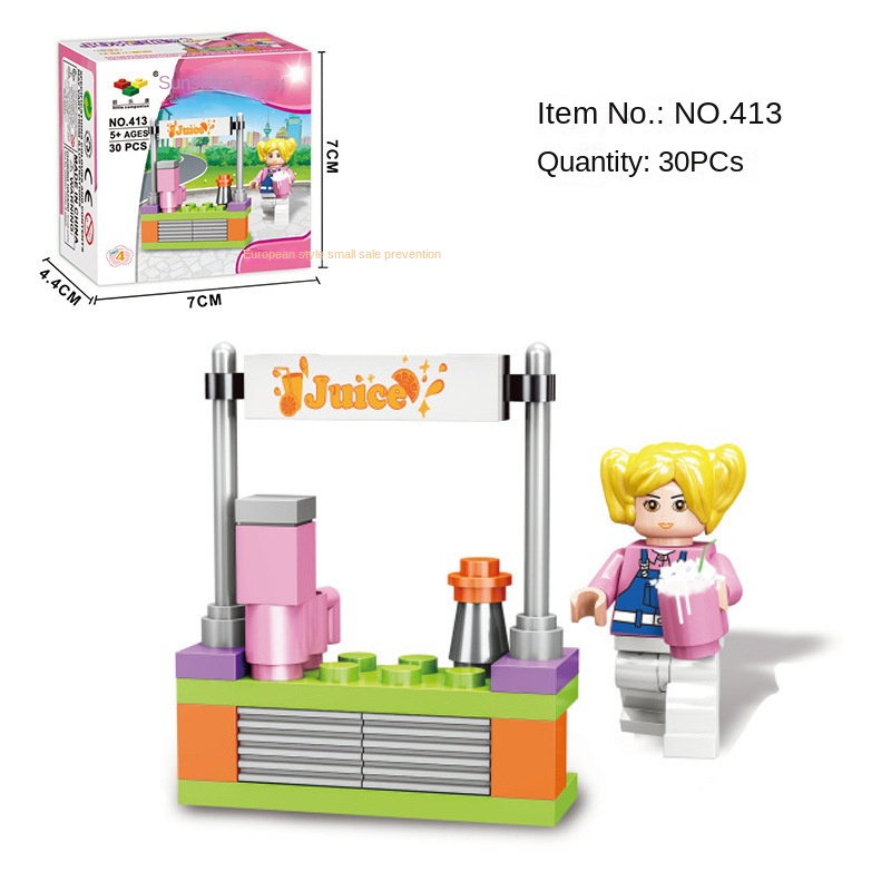 Bộ Đồ Chơi Lắp Ráp Đường Phố mini gylmy73 Cho Bé Gái