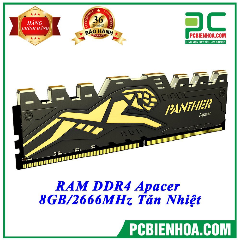 Ram DDR4 Apacer Panther 8GB bus 2666 tản nhiệt ( Bảo hành 36T) 95