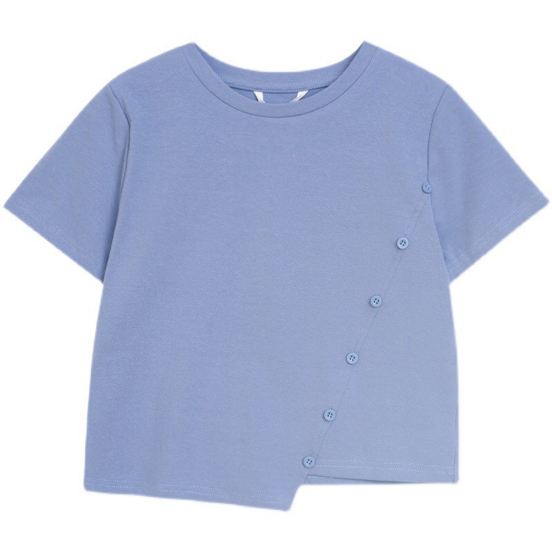 Áo thun croptop nút lệch chất cotton thoáng mát Xonxen shop free size mã 023788