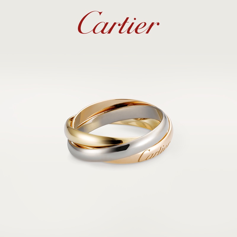 Cartler Trinity Series Nhẫn Ba Lớp Mạ Vàng Hồng 18K Cho Cặp Đôi