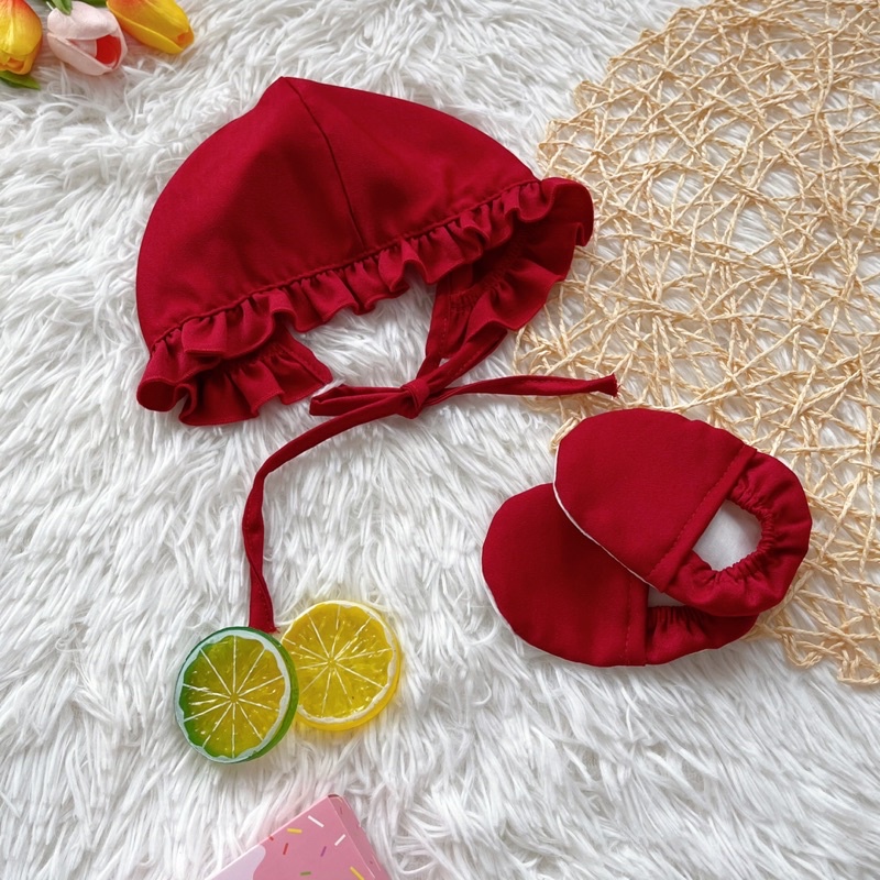 Body Đỏ Đô Tay Ngắn NHÍM XÙ KIDS Cho Bé Gái Sơ Sinh, Đầy Tháng, Thôi Nôi Chất Lụa Ướt Phối Ren Mềm Mướt - B021