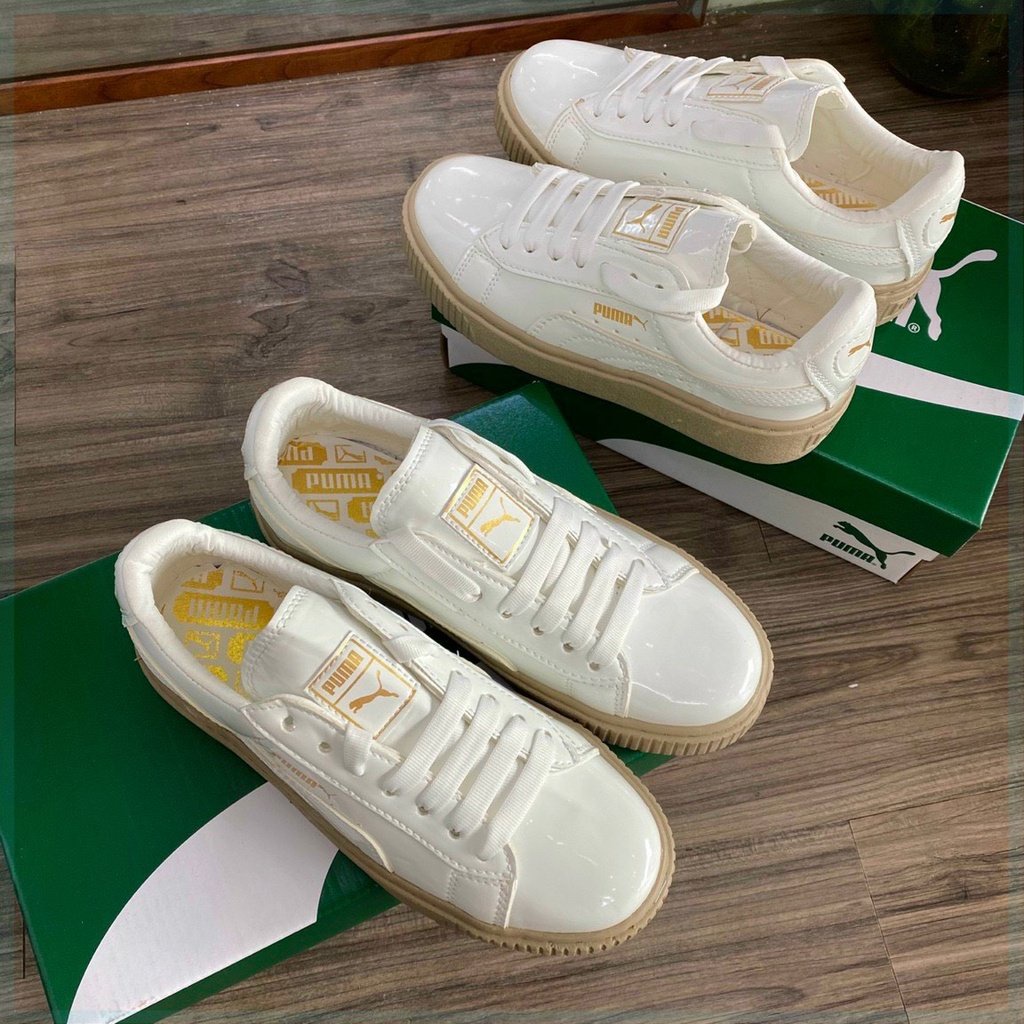 Giày Thể Thao Sneaker Nữ 𝐏𝐮𝐦𝐚 Trắng Đế Nâu 1:1 Độn Đế Tăng Chiều Cao Jinx.Sneaker