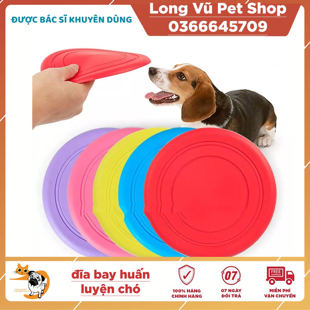 Đồ chơi đĩa bay bằng silicon cho chó Long Vũ Pet Shop