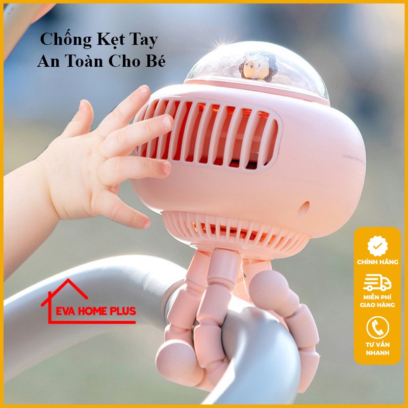 Quạt min UFO không cánh chân bạch tuộc bám chắc gắn xe đẩy an toàn cho bé tiện lợi cho mẹ độ bền cao gắn mọi nơi mọi chỗ