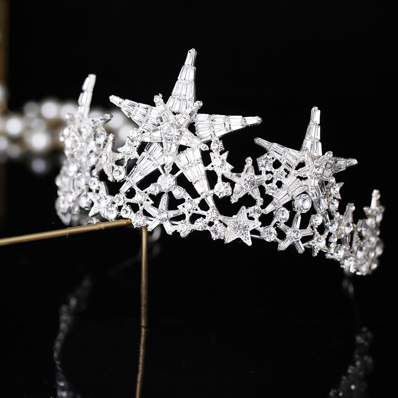 Vương miện đính kim cương nhân tạo hình dạng ngôi sao dành cho nữ giới