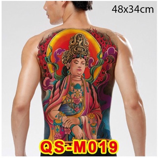 [Loại Ngắn Ngày] Hình Xăm Dán Kín Lưng Phật (35x48cm)