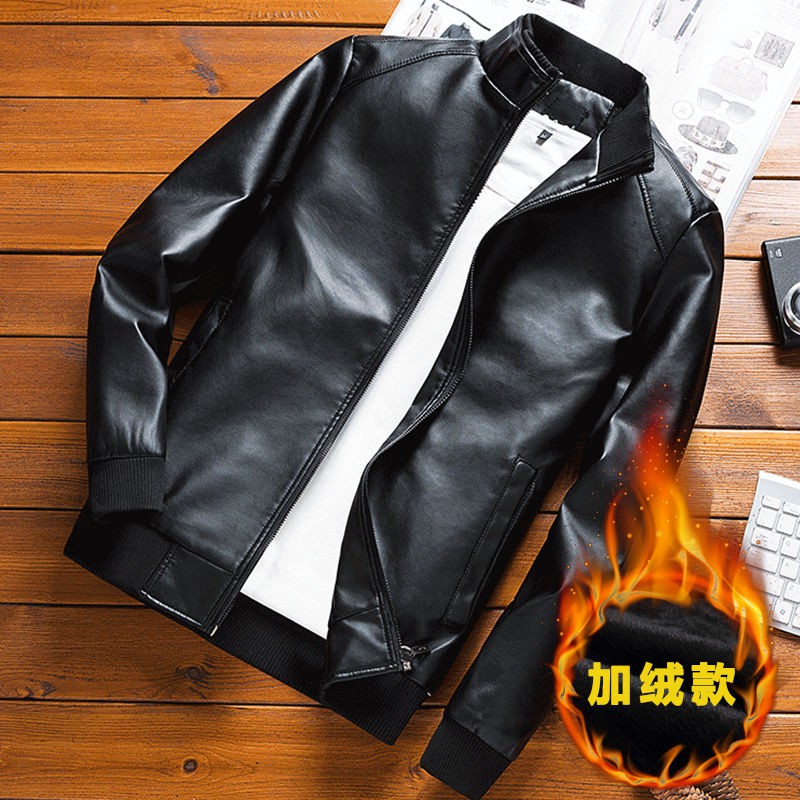 Áo Khoác Da Lót Nhung Dày Dặn Giữ Ấm Mùa Đông Phong Cách Hàn Quốc Cho Nam Giới | BigBuy360 - bigbuy360.vn