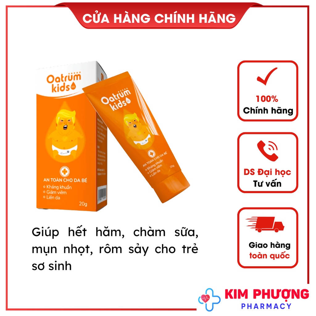 [Chính hãng] Gel Bôi Oatrum Kids - Hăm, Tràm Sữa, Mụn Nhọt, Rôm Sẩy Trẻ Sơ Sinh - 20g