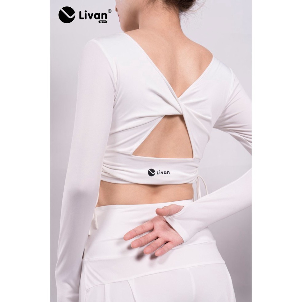 Bộ đồ tập nữ yoga croptop dài tay quần alibaba cao cấp Livan LV20212299