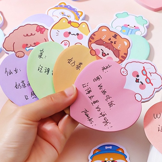 1 Tập Giấy Nhớ Hình Động Vật Hoạt Hình Màu Sắc Ngẫu Nhiên