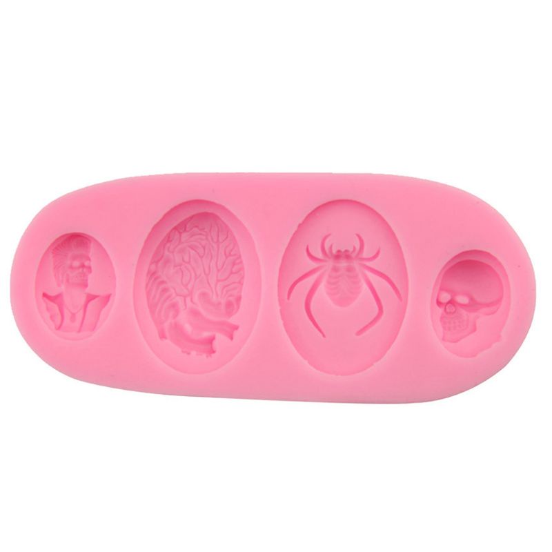 Khuôn silicone làm mặt dây chuyền hình đầu lâu 3D