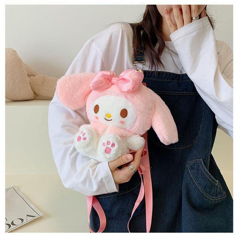 Ba Lô Bông Mềm Mại Hình Búp Bê QUINTON My Melody Khóa Kéo Cho Học Sinh