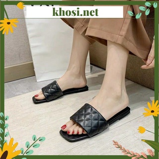 Dép quai ngang da mềm trần chỉ siêu hot mang cực êm chân Rosa Rosa