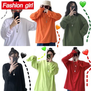 Áo Thun Nữ Tay Dài Dáng Rộng Có 10 Màu Phong Cách Hàn Quốc