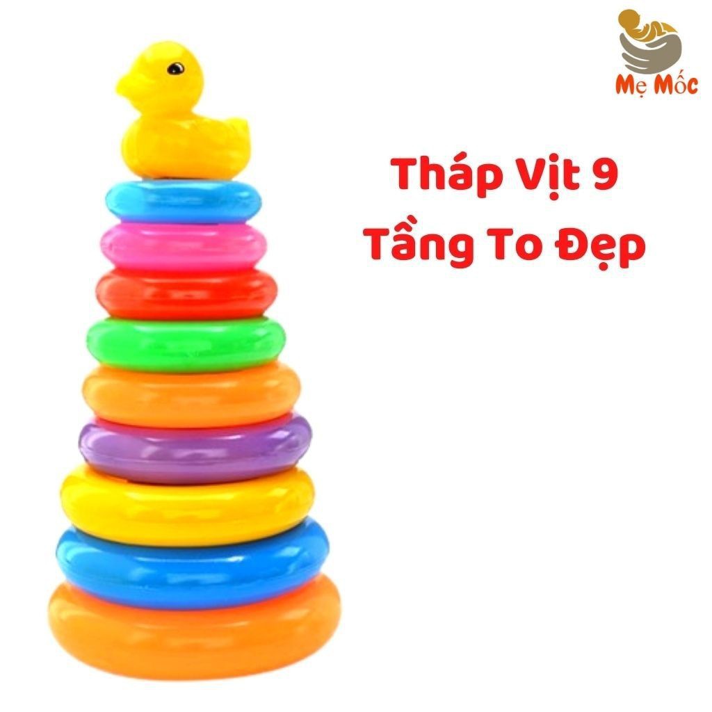 Đồ Chơi Tháp Xếp Chồng Vòng Tròn Vịt, Bộ Xếp Hình Tháp Tròn, Đồ Chơi Phát Triển Não Cho Bé , Mẹ Mốc Shop, Tv9t, Qc