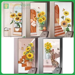 Tranh Tráng Gương Giá Xường - Tranh Treo Tường Hoa Hướng Dương 02 (Bộ 1 Tấm) - Nhiều Mẫu