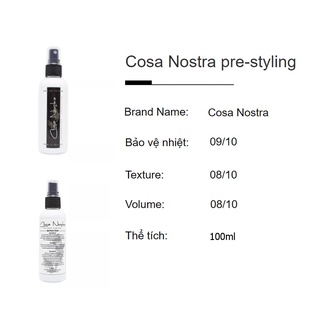 [TEM 3D CHÍNH HÃNG] Xịt tạo phồng Pre-Styling Cosa Nostra - 100ml