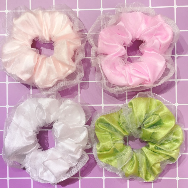 Scrunchies - cột tóc vải 2 lớp cao cấp