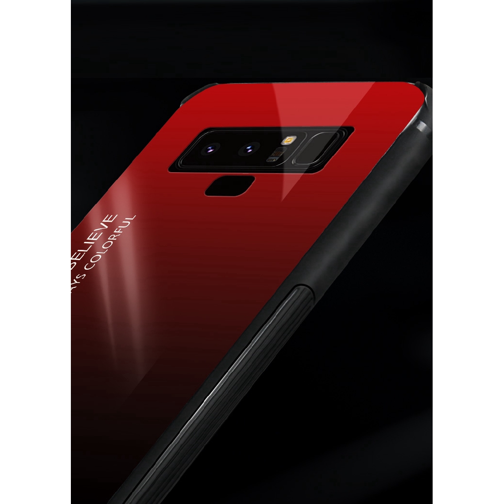 Ốp điện thoại kính cường lực màu loang thời trang cho Samsung Galaxy Note 9 8 S7 Edge