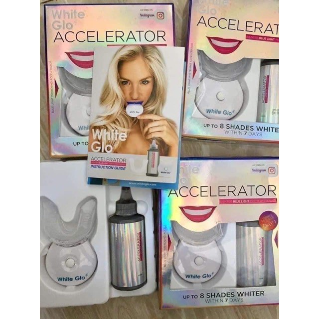 Bộ làm trắng răng White Glo Wite Accelerator Blue Light Teeth Whitening System