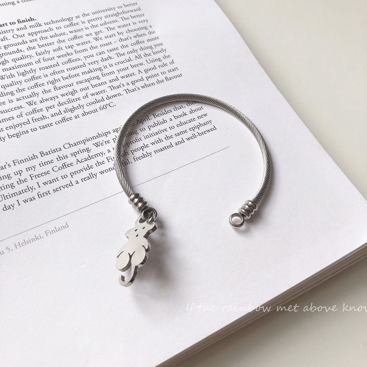 Vòng Đeo Tay Kim Loại Thiết Kế Đơn Giản Hình Chú Gấu