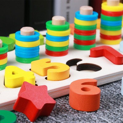 Bảng Hình Khối, Số Và Cột Tính Bằng Gỗ - Giáo Cụ Montessori dochoigo.vn