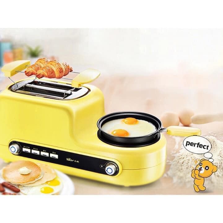 Bếp nướng bánh mì lò nướng bánh mini Bear máy làm sandwich đa năng hấp chiên tiện dụng cho bữa sáng ( có ảnh thật)