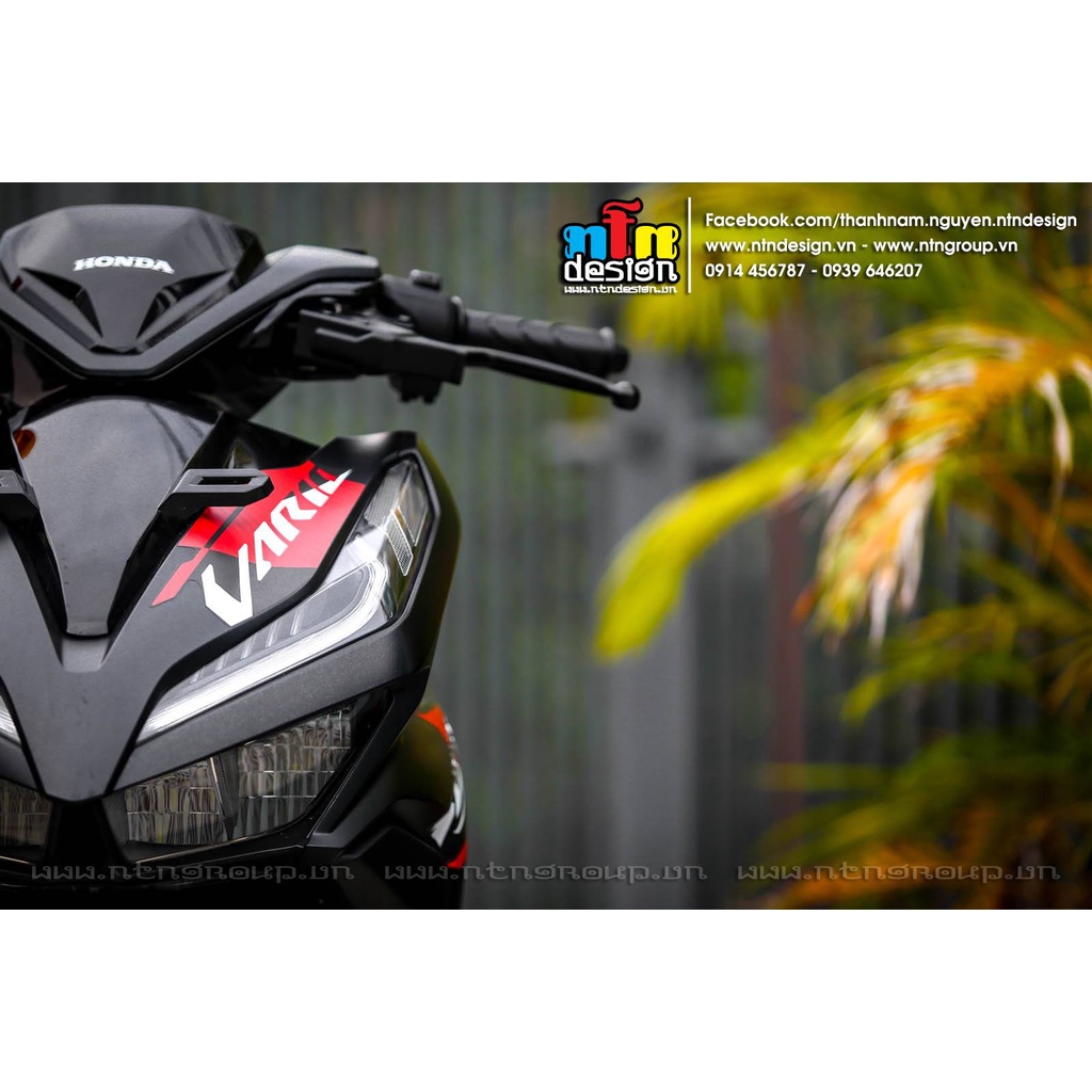 Tem Rời Dán Xe Vario 2018 Mẫu Chữ Vario 150 Đen Đỏ Trắng Cực Đẹp, Hàng 3 Lớp Chất Lượng Cao