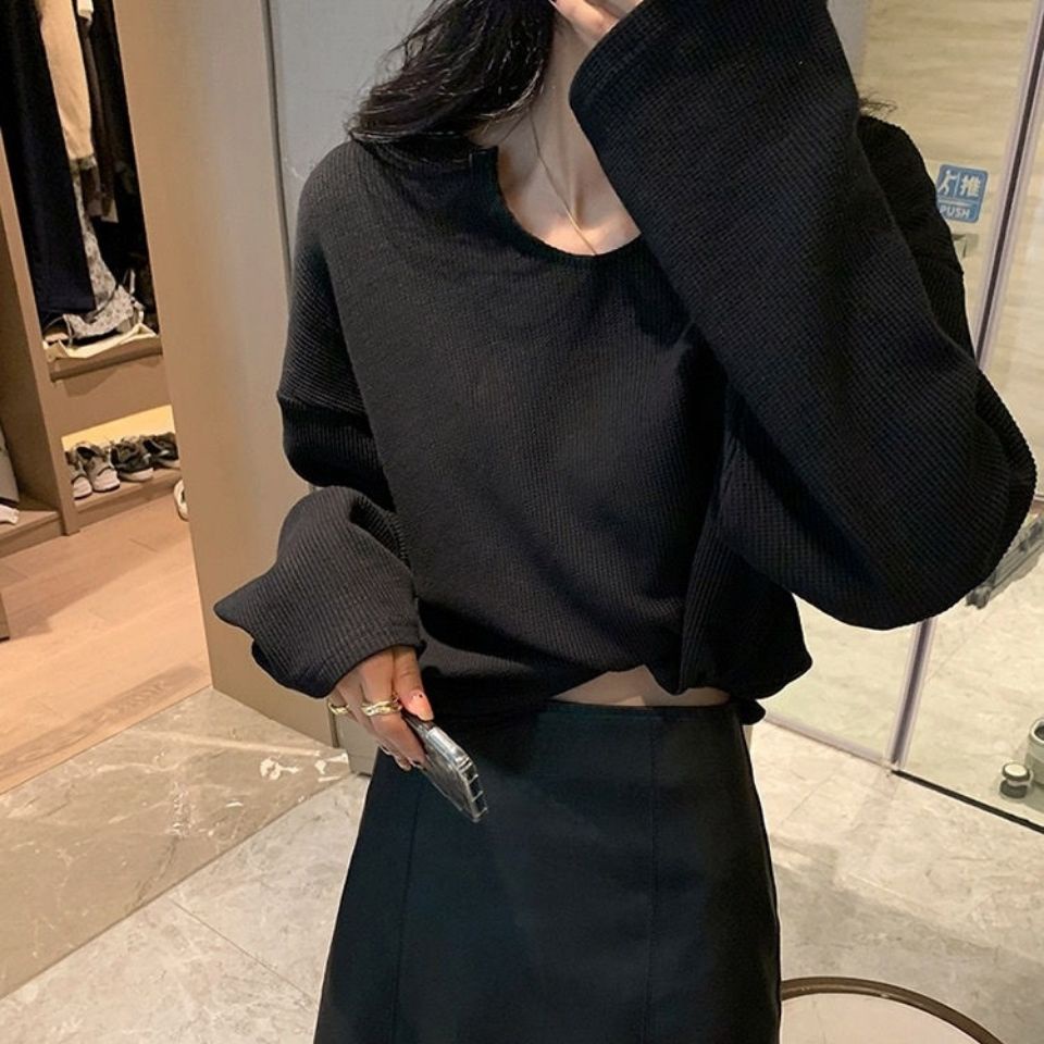 Áo thun nữ dài tay cổ tròn thời trang Hàn