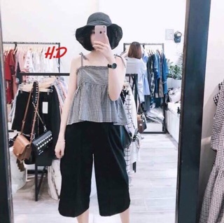 Set áo 2 dây + quần ống rộng