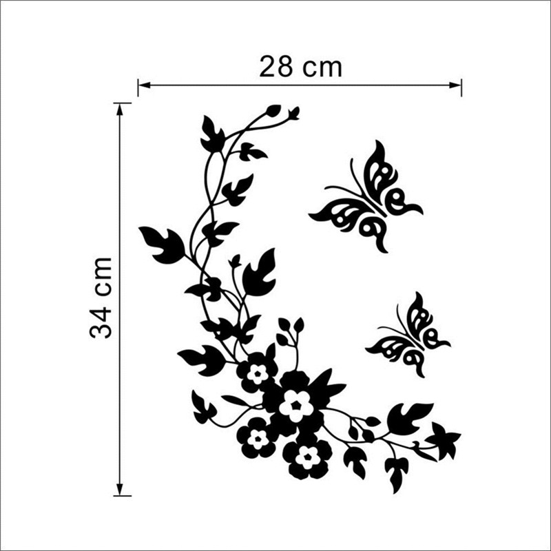 Hl Sticker Dán Trang Trí Toilet Hình Hoa Và Bướm