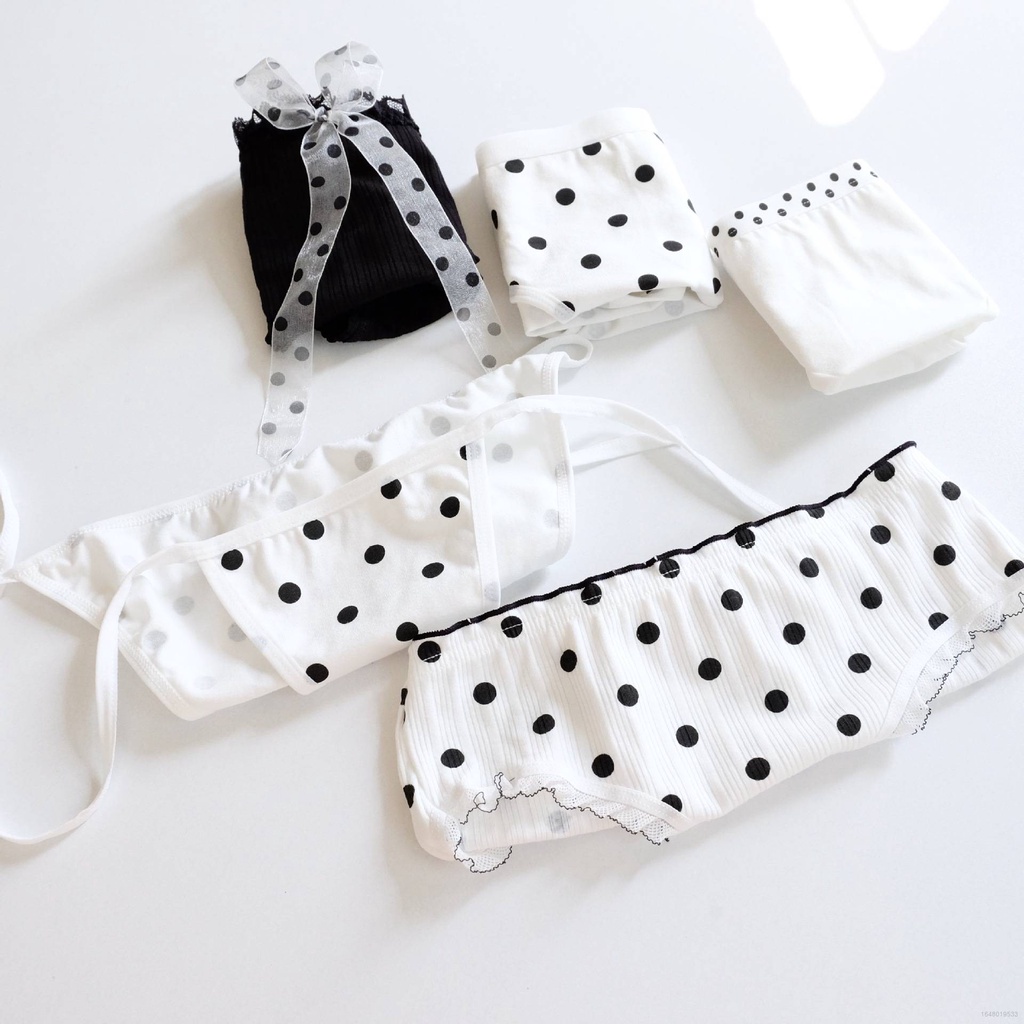 Quần lót nữ COTTON ren nơ chấm bi thấm hút thoáng khí Lolita sexy freesize hông 78-95cm M26
