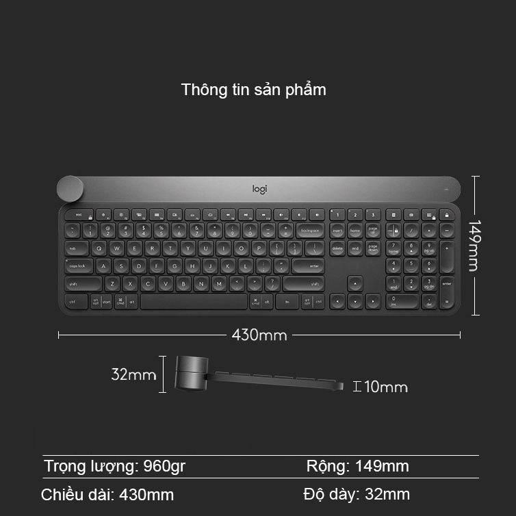 Bàn Phím Không Dây Logitech Craft Wireless Keyboard
