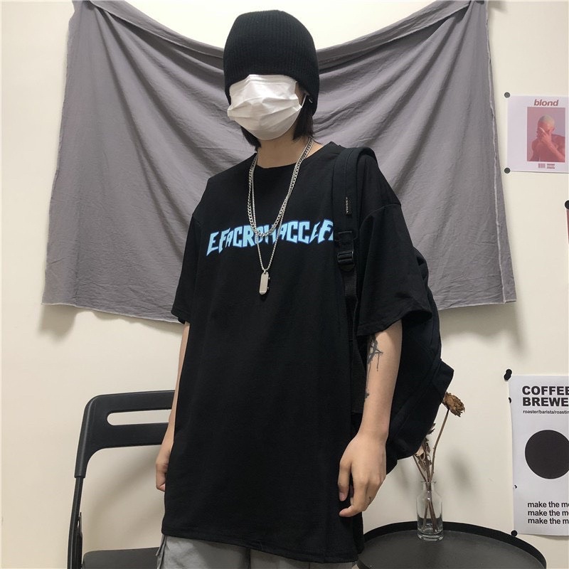 [CÓ ẢNH THẬT] Áo Thun Tay Lỡ Chữ Ngực Đơn Giản Unisex Nam Nữ Form Thụng- Áo Phông Ngắn Tay FREESIZE