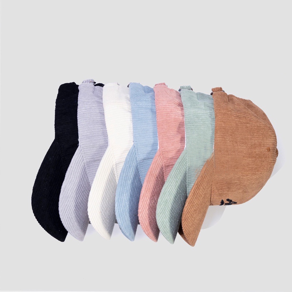 Mũ Lưỡi Trai Nón Kết Nhung Cao Cấp Thêu Chữ T Nhung Gân 480B Phong Cách Ulzzang Form Unisex Nam Nữ - Hazo