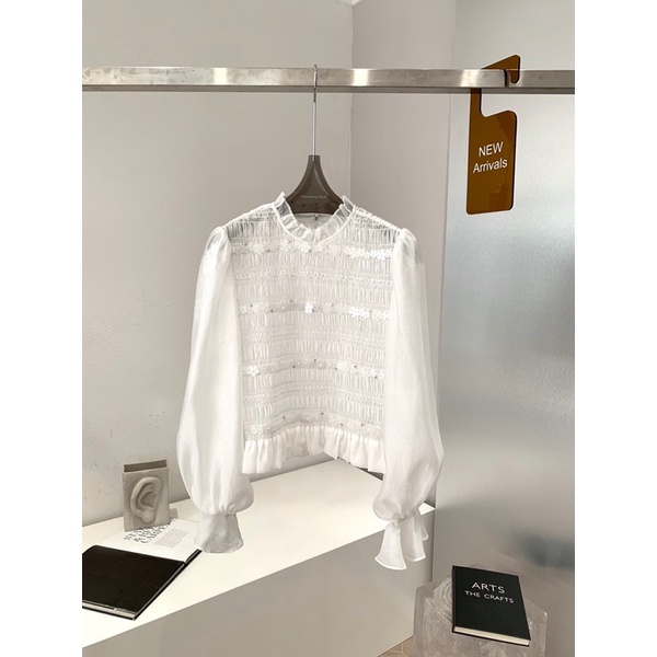 Áo dài tay bồng thiết kế thanh lịch nhẹ nhàng cho nữ thương hiệu thời trang cao cấp