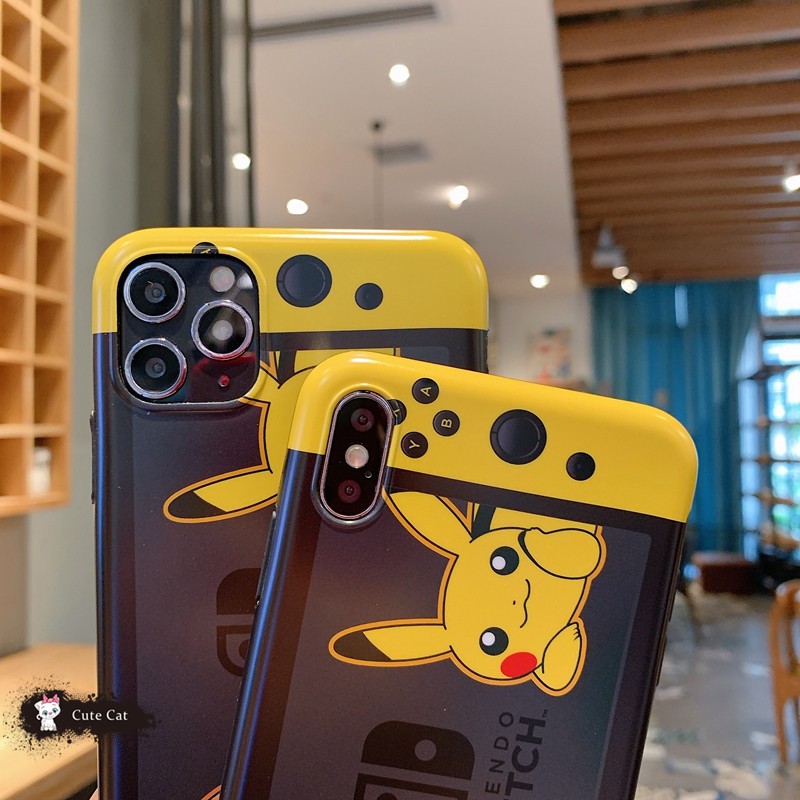 Ốp Điện Thoại Hình Máy Chơi Game Cầm Tay Pikachu Đáng Yêu Cho Iphone 11 8 Plus 7