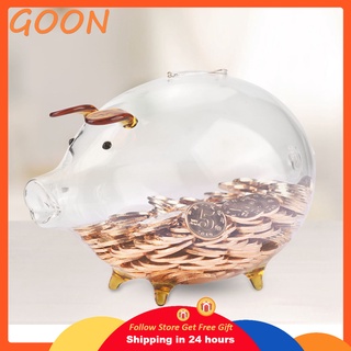 [GOON]Ống Heo Tiết Kiệm Thủy Tinh Cho Bé Dễ thương món quà tự làm trang trí heo đất thủ công mỹ nghệ thủy tinh trong suốt trẻ em người lớn sáng tạo