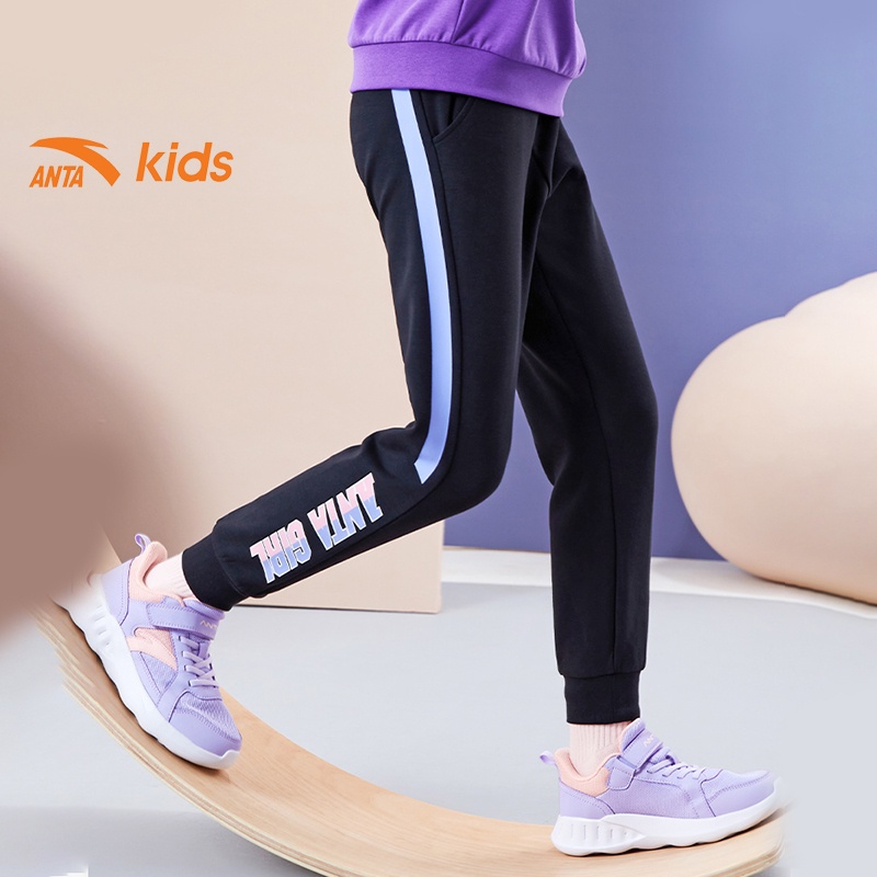 Quần dài thể thao bé gái thương hiệu thời trang Anta Kids 362135740